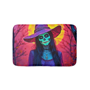 Tapete De Banheiro Bruxa do Halloween com Design