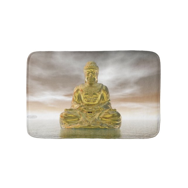 Tapete De Banheiro Buddha dourado - 3D rendem (frente)