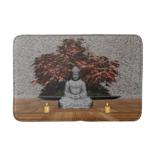 Tapete De Banheiro Buddha em uma sala - 3D rendem