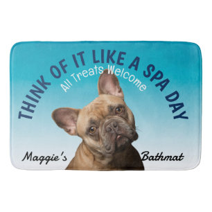Tapete De Banheiro Buldogue Francês Personalizado Cão Lover Bath Mat