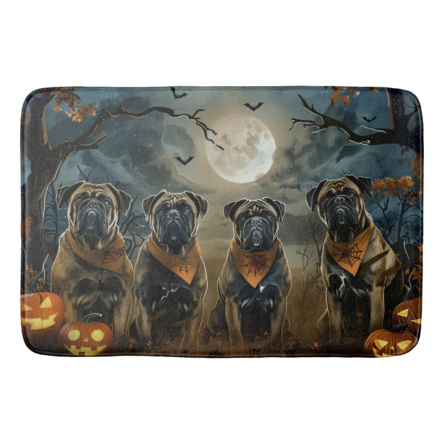 Tapete De Banheiro Bullmastiff Halloween Spooky (Frente)