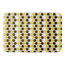 Tapete De Banheiro Bumble Preto Amarelo Geométrico Hexagrama Padrão H