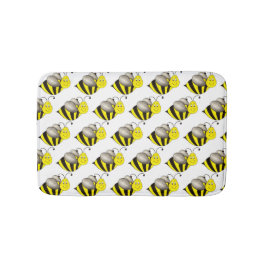 Tapete De Banheiro Bumblebee Honeybee, Abelhas de Cartoon Amarelo Neg