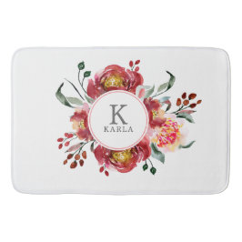 Tapete De Banheiro Buquê de flores vermelhas profundas