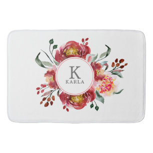 Tapete De Banheiro Buquê de flores vermelhas profundas