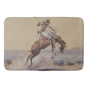 Tapete De Banheiro C M Russell A Bad One Western Bronc Rider