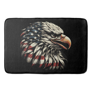 Tapete De Banheiro Cabeça de Águia Careca Bandeira Americana EUA Home
