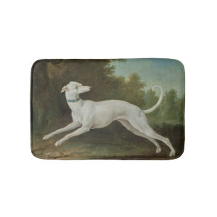 Tapete De Banheiro Cachorro de Greyhound Branco (por Jean-Baptiste Ou