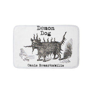 Tapete De Banheiro Cachorro Demônio Vintage Engraçado