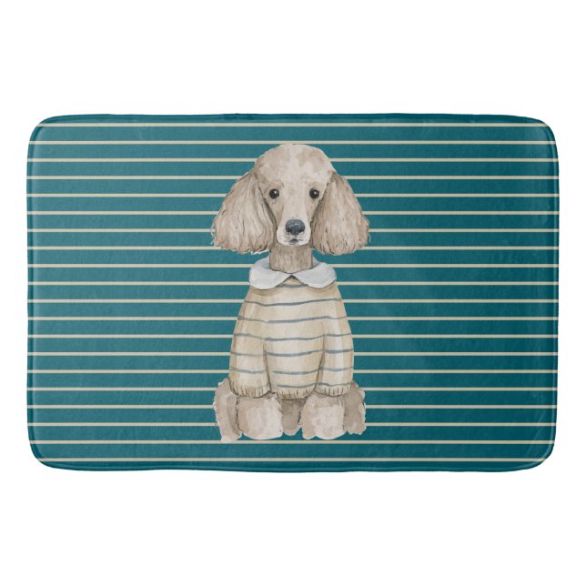 Tapete De Banheiro Cachorro Poodle Chique  (Frente)