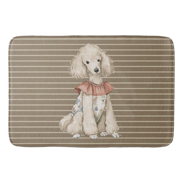 Tapete De Banheiro Cachorro Poodle Chique  (Frente)
