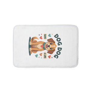 Tapete De Banheiro Cachorro Resgate Fofo Vintage Salve Uma Vida Carto