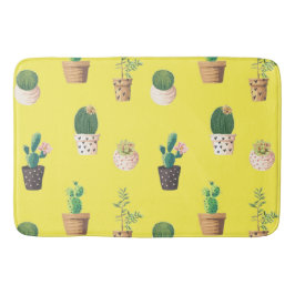 Tapete De Banheiro Cacto Suculento do Deserto Verde em Potes