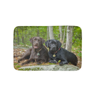 Tapete De Banheiro Cães Cachorros Cachorros Puppies Black Lab Chocol
