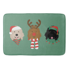 Tapete De Banheiro Cães de Goldendoodle de Natal