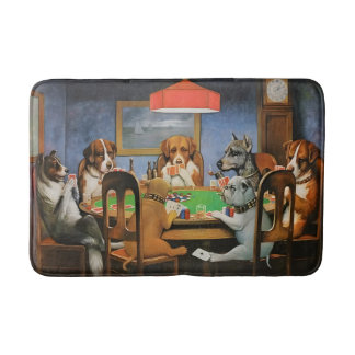 Tapete De Banheiro Cães Jogando Poker de Cassius Marcellus Coolidge