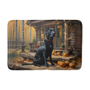 Tapete De Banheiro Café preto Labrador Retriever Log Cabine