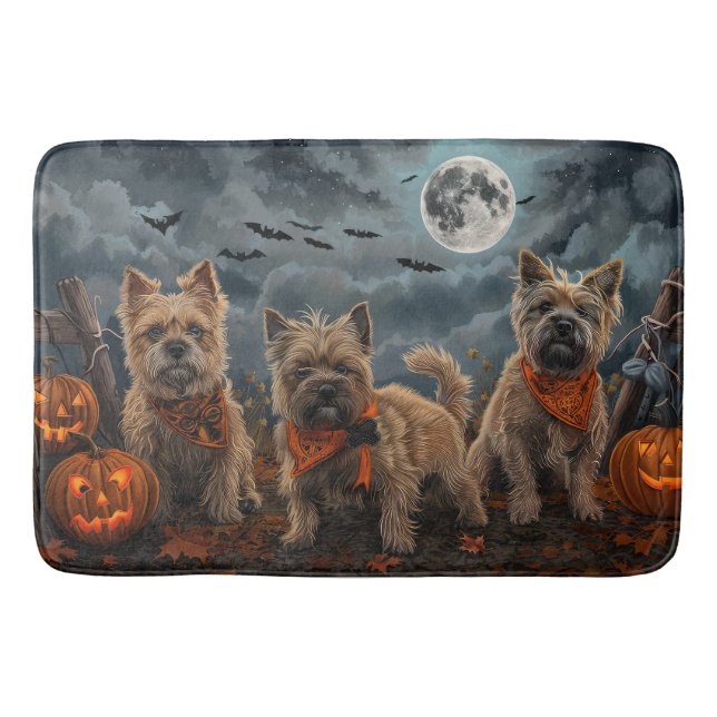 Tapete De Banheiro Cairn Terrier Halloween Assustador (Frente)