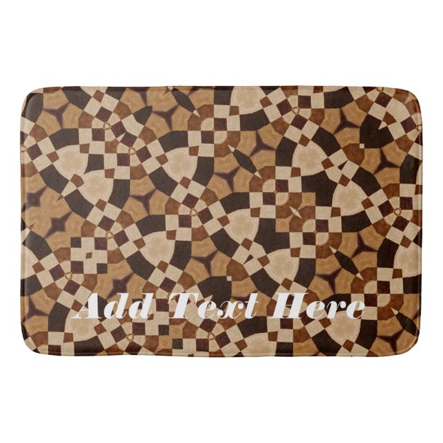 Tapete De Banheiro Caleidoscópio geométrico em tons de marrom (Frente)