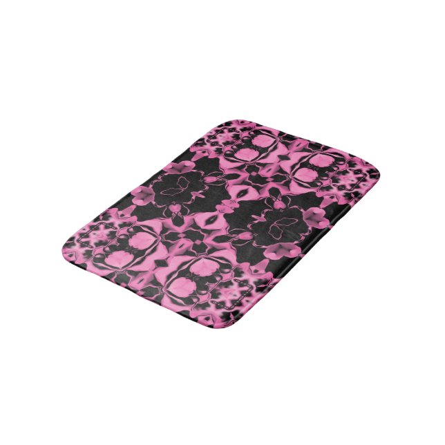 Tapete De Banheiro Caleidoscópio Rosa c/ Preto (Angulado)