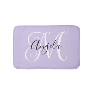 Tapete De Banheiro Caligrafia Feminina Monograma Lavanda Pálido