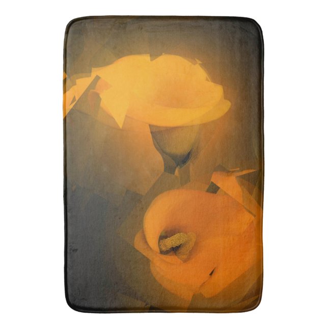 Tapete De Banheiro Calla Lily Aquecer Efeito Cubista Amarelo Amarelo (Frente Vertical)