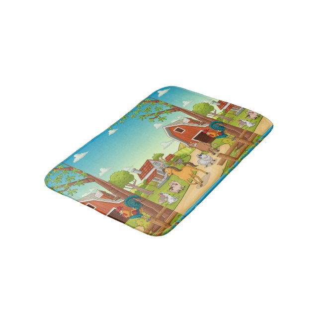 Tapete De Banheiro Camarão Vermelho e Animais de Criação (Angulado)