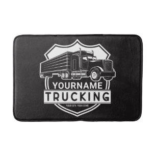 Tapete De Banheiro Caminhoneiro do Big Rig Semi de NOME Personalizado