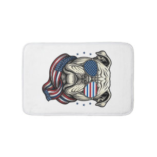 Tapete De Banheiro Camisa de desenho de gravação vintage Patriotic Bu