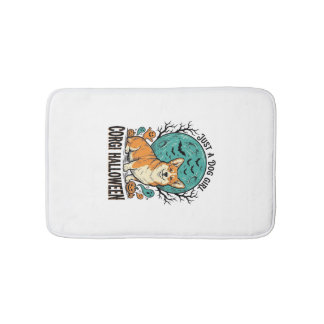 Tapete De Banheiro Camisa de Halloween de Corgi para Meninas que Amam