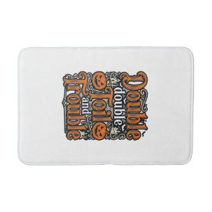 Tapete De Banheiro Camisa Vintage Double Toil Trouble de Halloween De