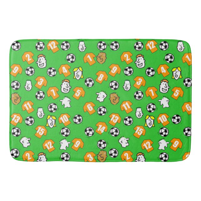 Tapete De Banheiro Camisas de futebol laranja ou Douradas antigas (Frente)