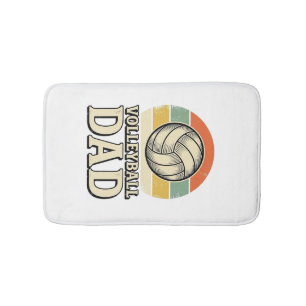 Tapete De Banheiro Camiseta Retro de Pai de Volei Vintage Design_1