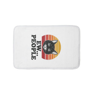 Tapete De Banheiro Camiseta Retro Pôr do Sol Gente Chata Gato Preto E
