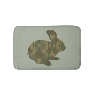 Tapete De Banheiro Camouflage Silhouette Bunny Rabbit Bath Mat