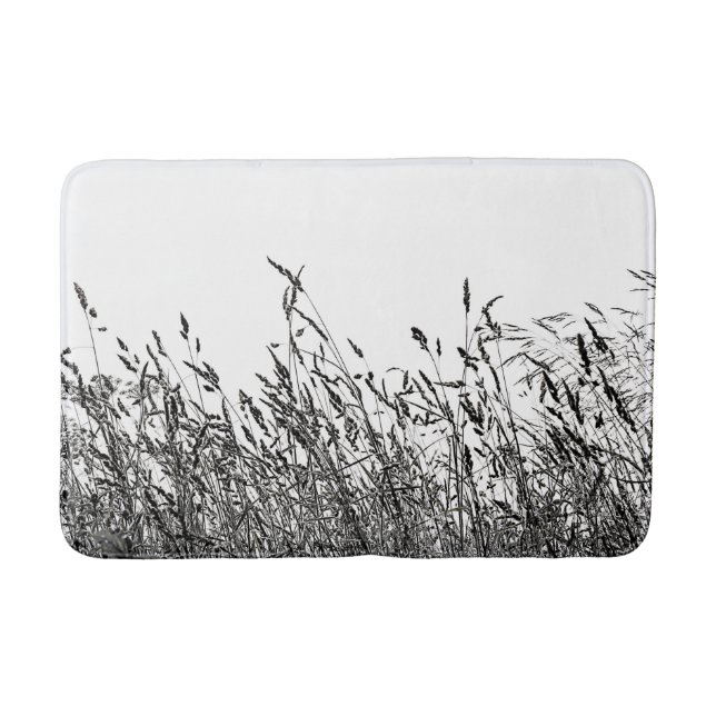 Tapete De Banheiro Campos selvagens preto e branco (Frente)