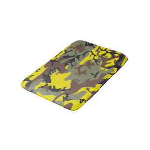 Tapete De Banheiro Camuflagem Amarela e Marrom, Militar, Exército