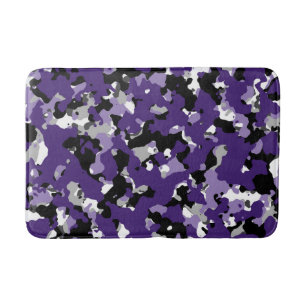 Tapete De Banheiro Camuflagem branca-Cinza-preto Impressão