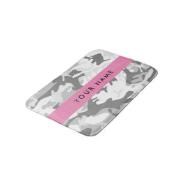 Tapete De Banheiro Camuflagem Cinza Neve de Inverno Personalize seu n