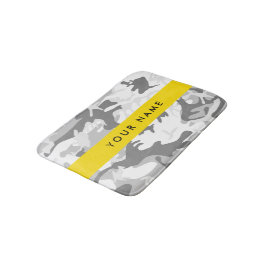 Tapete De Banheiro Camuflagem Cinza Neve de Inverno Personalize seu n