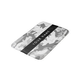 Tapete De Banheiro Camuflagem de Cinzas de neve de inverno Seu nome p