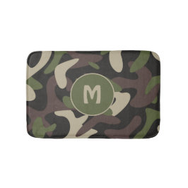 Tapete De Banheiro Camuflagem Militar Padrão Verde Castanho Monograma