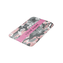 Tapete De Banheiro Camuflagem rosa e Cinza Seu nome Personaliza
