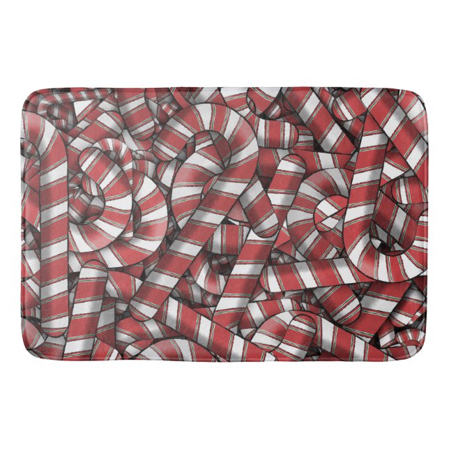 Tapete De Banheiro Canas de Abstrato Vermelho Ridificadas Torcidas (Frente)