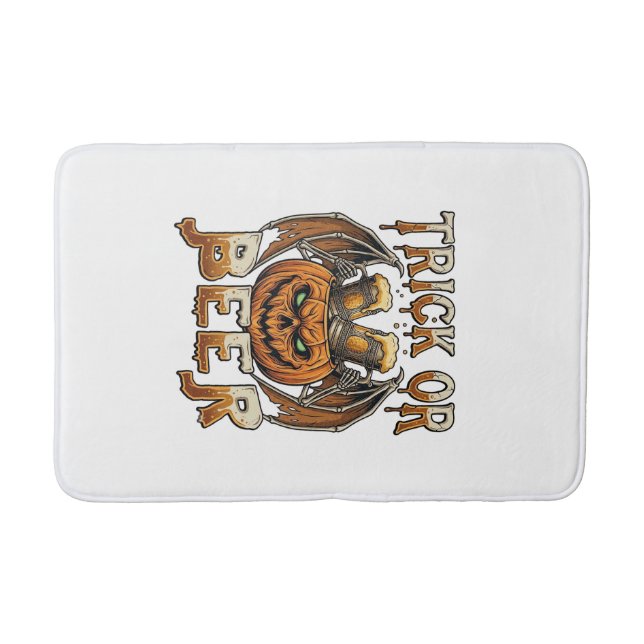 Tapete De Banheiro Caneca de Asas de Esqueleto de Abóbora de Hallowee (Frente)