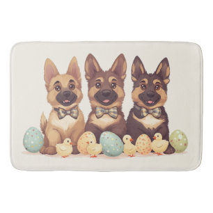 Tapete De Banheiro Caninos do German shepherd da páscoa