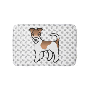 Tapete De Banheiro Cão-De-Cartografia Branco E Com Fios Brancos Fox T