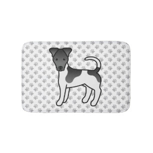 Tapete De Banheiro Cão-De-Cartoon Negro E Branco Suave