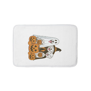 Tapete De Banheiro Cão Grande Pirenéus Fantasma Bruxa Halloween Combi