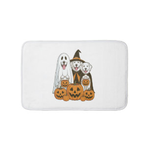 Tapete De Banheiro Cão Grande Pirenéus Fantasma Bruxa Halloween Combi